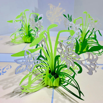 White Lily Flowers - Origami Pop Cards 3D Pop Up Greeting Card Happy Birthday Thank You Handmade Gift Thinking of You Blank Card for Any Occasion Happy Mother's Day Australiana Celebrate the Beauty