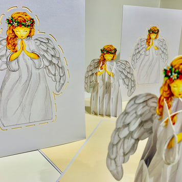 White Praying Guardian Angel Origami Pop Cards 3D Pop Up Greeting Card Merry Christmas Thank You Handmade Best Wishes Blank Card Gift Happy Holidays Celebrate the Special Day Moment with Family and Friends Holy (Copy)