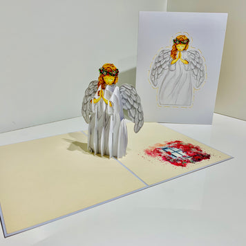 White Praying Guardian Angel Origami Pop Cards 3D Pop Up Greeting Card Merry Christmas Thank You Handmade Best Wishes Blank Card Gift Happy Holidays Celebrate the Special Day Moment with Family and Friends Holy (Copy)