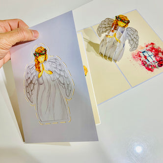 White Praying Guardian Angel Origami Pop Cards 3D Pop Up Greeting Card Merry Christmas Thank You Handmade Best Wishes Blank Card Gift Happy Holidays Celebrate the Special Day Moment with Family and Friends Holy (Copy)