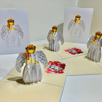 White Praying Guardian Angel Origami Pop Cards 3D Pop Up Greeting Card Merry Christmas Thank You Handmade Best Wishes Blank Card Gift Happy Holidays Celebrate the Special Day Moment with Family and Friends Holy (Copy)