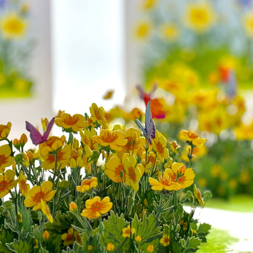 Wild Celery or Creeping Buttercup Glossy Yellow Flower Garden Origami Pop Cards 3D Pop Up Greeting Card Happy Birthday Thank You Handmade Gift Thinking of You Blank Card for Any Occasion Happy Mother's Day Happy Father's Celebrate the Beauty of Flower