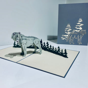 Wild Wolf - The Gray Wolf Origami Pop Cards 3D Pop Up Greeting Card Happy Birthday Thank You Handmade Gift Thinking of You Blank Card for Any Occasion Happy Mother's Day Happy Father's Australiana Celebrate the Beauty of Animals Perfect for Boy