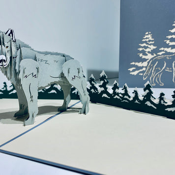 Wild Wolf - The Gray Wolf Origami Pop Cards 3D Pop Up Greeting Card Happy Birthday Thank You Handmade Gift Thinking of You Blank Card for Any Occasion Happy Mother's Day Happy Father's Australiana Celebrate the Beauty of Animals Perfect for Boy