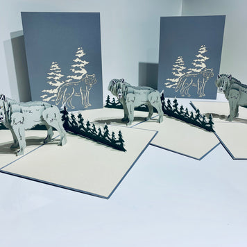 Wild Wolf - The Gray Wolf Origami Pop Cards 3D Pop Up Greeting Card Happy Birthday Thank You Handmade Gift Thinking of You Blank Card for Any Occasion Happy Mother's Day Happy Father's Australiana Celebrate the Beauty of Animals Perfect for Boy