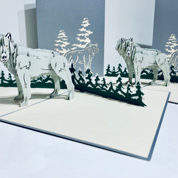 Wild Wolf - The Gray Wolf Origami Pop Cards 3D Pop Up Greeting Card Happy Birthday Thank You Handmade Gift Thinking of You Blank Card for Any Occasion Happy Mother's Day Happy Father's Australiana Celebrate the Beauty of Animals Perfect for Boy