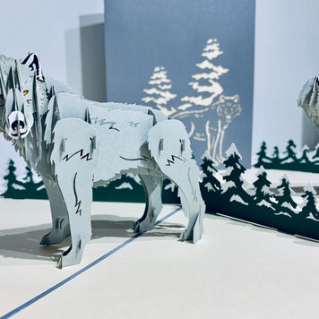 Wild Wolf - The Gray Wolf Origami Pop Cards 3D Pop Up Greeting Card Happy Birthday Thank You Handmade Gift Thinking of You Blank Card for Any Occasion Happy Mother's Day Happy Father's Australiana Celebrate the Beauty of Animals Perfect for Boy