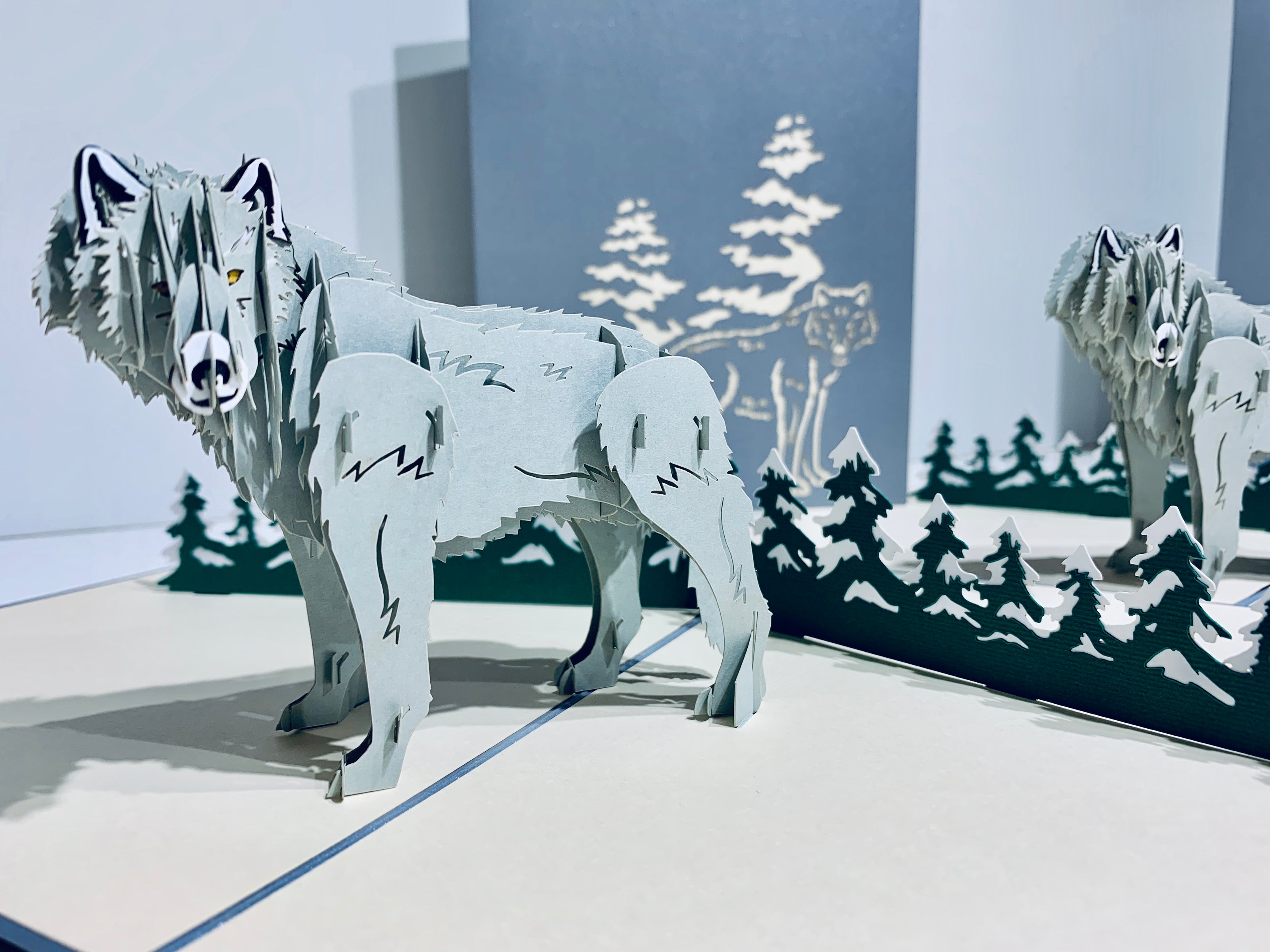 Wild Wolf - The Gray Wolf Origami Pop Cards 3D Pop Up Greeting Card Happy Birthday Thank You Handmade Gift Thinking of You Blank Card for Any Occasion Happy Mother's Day Happy Father's Australiana Celebrate the Beauty of Animals Perfect for Boy