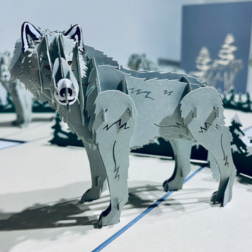 Wild Wolf - The Gray Wolf Origami Pop Cards 3D Pop Up Greeting Card Happy Birthday Thank You Handmade Gift Thinking of You Blank Card for Any Occasion Happy Mother's Day Happy Father's Australiana Celebrate the Beauty of Animals Perfect for Boy