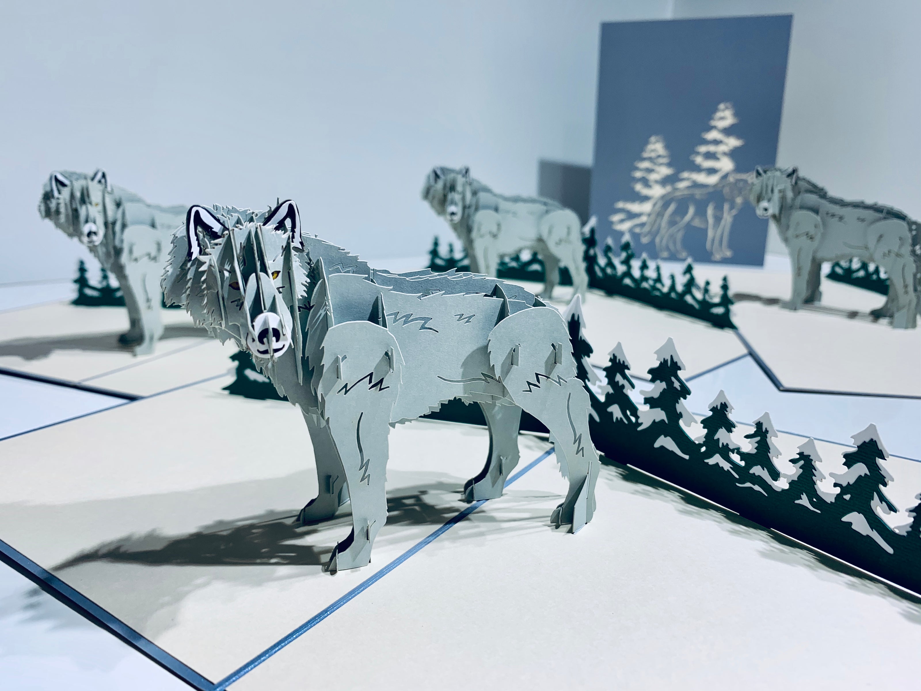 Wild Wolf - The Gray Wolf Origami Pop Cards 3D Pop Up Greeting Card Happy Birthday Thank You Handmade Gift Thinking of You Blank Card for Any Occasion Happy Mother's Day Happy Father's Australiana Celebrate the Beauty of Animals Perfect for Boy