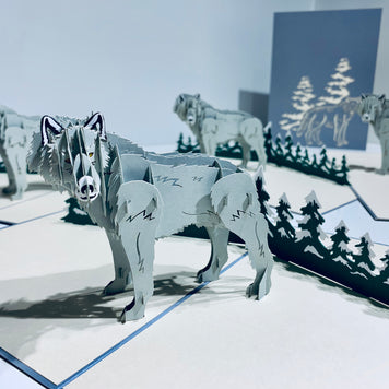 Wild Wolf - The Gray Wolf Origami Pop Cards 3D Pop Up Greeting Card Happy Birthday Thank You Handmade Gift Thinking of You Blank Card for Any Occasion Happy Mother's Day Happy Father's Australiana Celebrate the Beauty of Animals Perfect for Boy