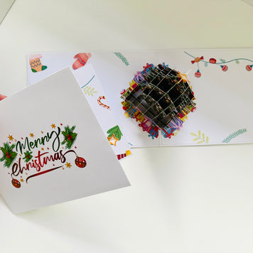 Winter Christmas Tree Origami Pop Cards 3D Pop Up Greeting Card Merry Christmas Thank You Handmade Best Wishes Blank Card Gift Happy Holidays Celebrate the Special Day