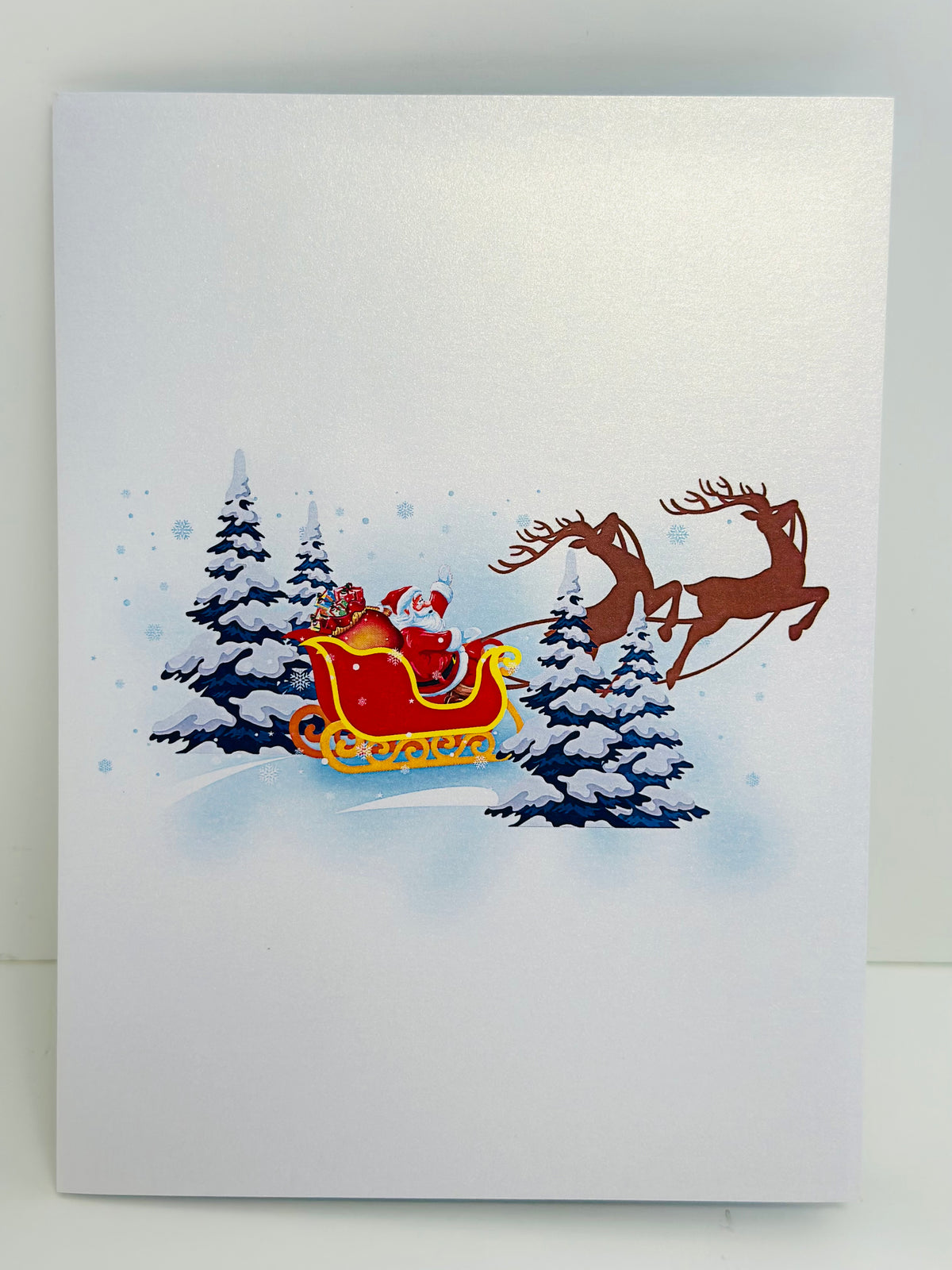 Winter Santa Sleigh and Reindeer Origami Pop Cards 3D Pop Up Greeting Card Merry Christmas Thank You Handmade Best Wishes Blank Card Gift Happy Holidays Celebrate the Special Day Moment with Family and Friends