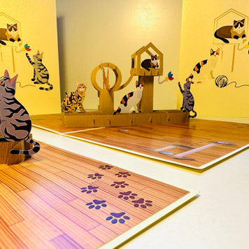 Wooden Cat Tree ~ Perfect Gifts for Crazy Cat Lovers Origami Pop Cards 3D Pop Up Greeting Card Best Wishes Happy Birthday Gift Thank You Handmade Best Wishes Blank Card for Any Occasion Happy Mother's Day Happy Father's Day Celebration