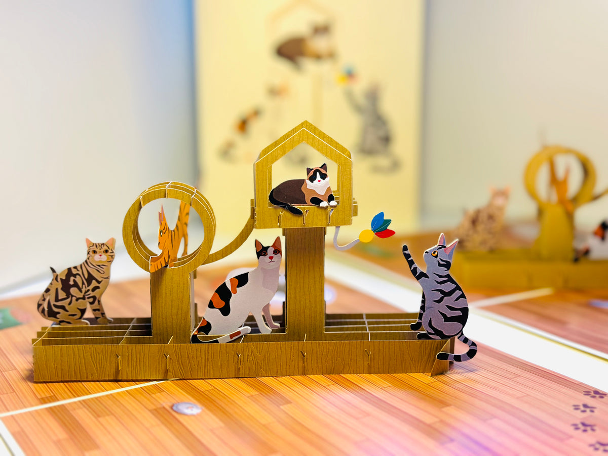 Wooden Cat Tree ~ Perfect Gifts for Crazy Cat Lovers Origami Pop Cards 3D Pop Up Greeting Card Best Wishes Happy Birthday Gift Thank You Handmade Best Wishes Blank Card for Any Occasion Happy Mother's Day Happy Father's Day Celebration