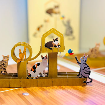 Wooden Cat Tree ~ Perfect Gifts for Crazy Cat Lovers Origami Pop Cards 3D Pop Up Greeting Card Best Wishes Happy Birthday Gift Thank You Handmade Best Wishes Blank Card for Any Occasion Happy Mother's Day Happy Father's Day Celebration