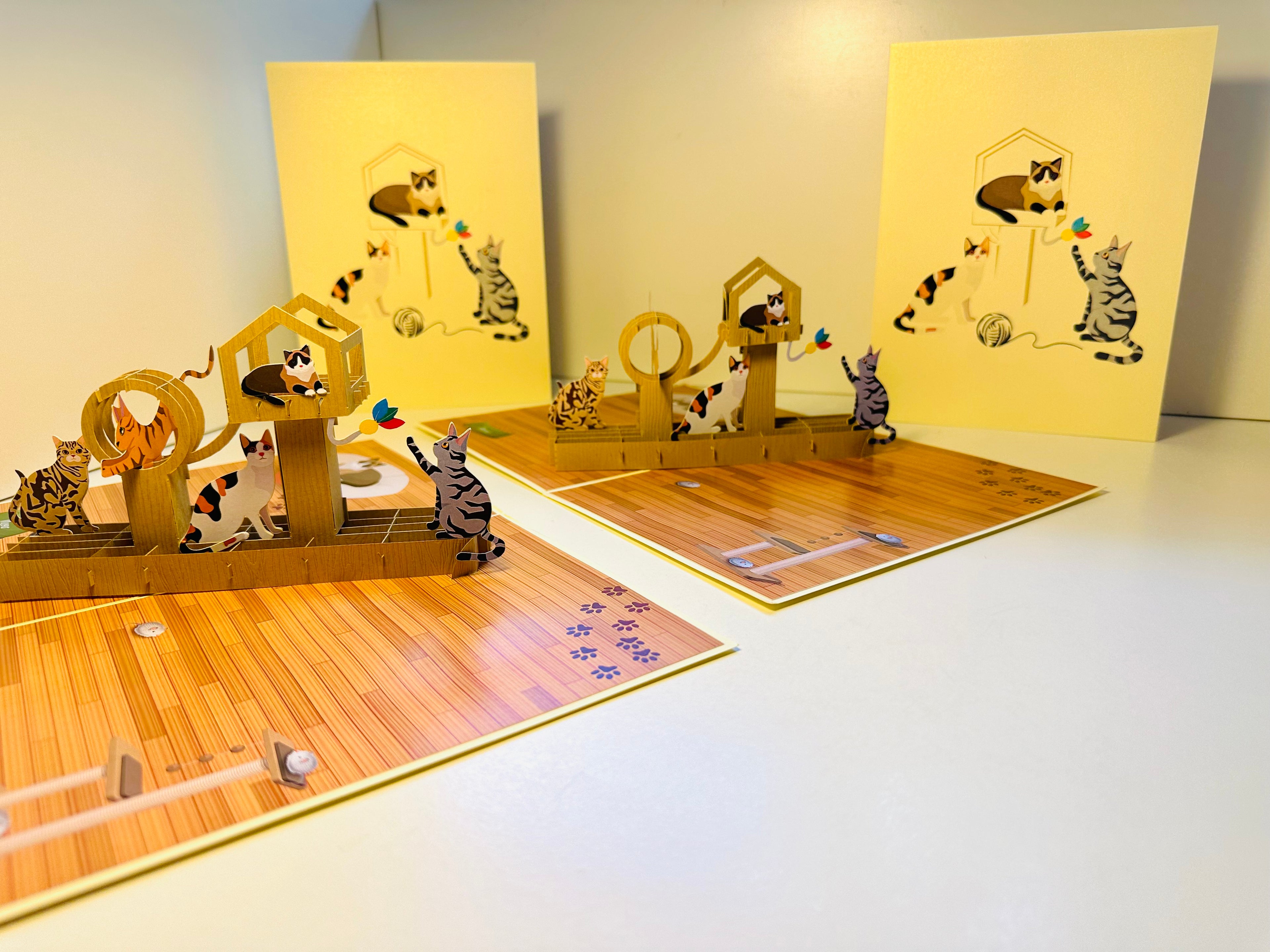 Wooden Cat Tree ~ Perfect Gifts for Crazy Cat Lovers Origami Pop Cards 3D Pop Up Greeting Card Best Wishes Happy Birthday Gift Thank You Handmade Best Wishes Blank Card for Any Occasion Happy Mother's Day Happy Father's Day Celebration