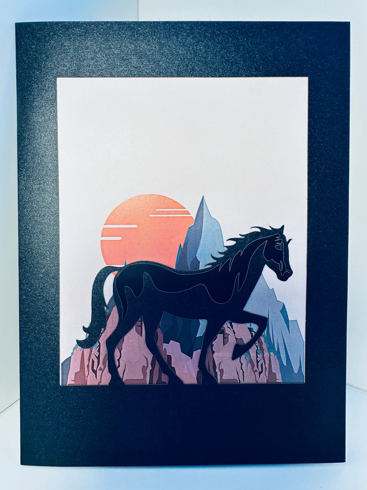 ZANE Spirit Dark Brown Horse Standing on a Green Field Origami Pop Cards 3D Pop Up Greeting Card Happy Birthday Thank You Handmade Gift Thinking of You Blank Card for Any Occasion Happy Mother's Day Happy Father's Australiana Celebrate the Beauty