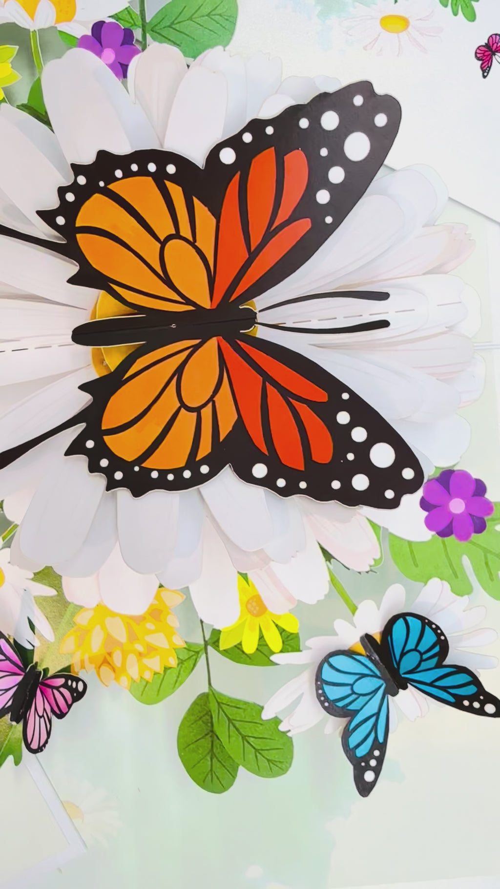 Butterflies Attracting Daisy Flowers Origami Pop Cards 3D Pop Up Greeting Card Happy Birthday Thank You Handmade Gift Thinking of You Blank Card for Any Occasion Happy Mother's Day Happy Father's Australiana Celebrate the Beauty of Flower (Copy)
