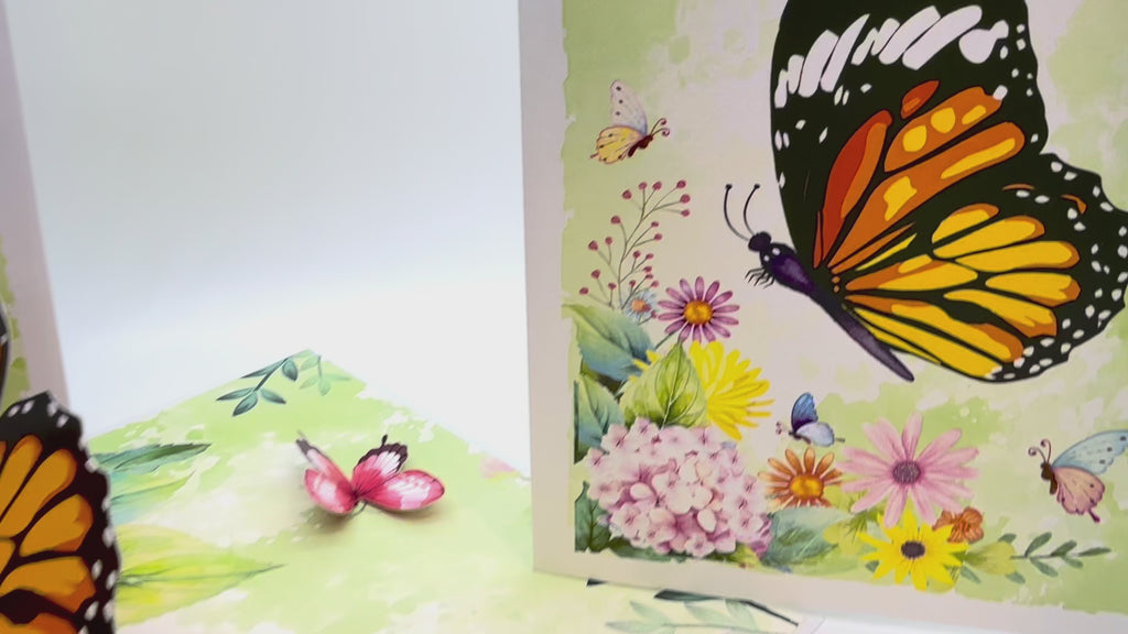 Butterflies Attracting Hydrangea Flowers Origami Pop Cards 3D Pop Up Greeting Card Happy Birthday Thank You Handmade Gift Thinking of You Blank Card for Any Occasion Happy Mother's Day Happy Father's Australiana Celebrate the Beauty of Flower