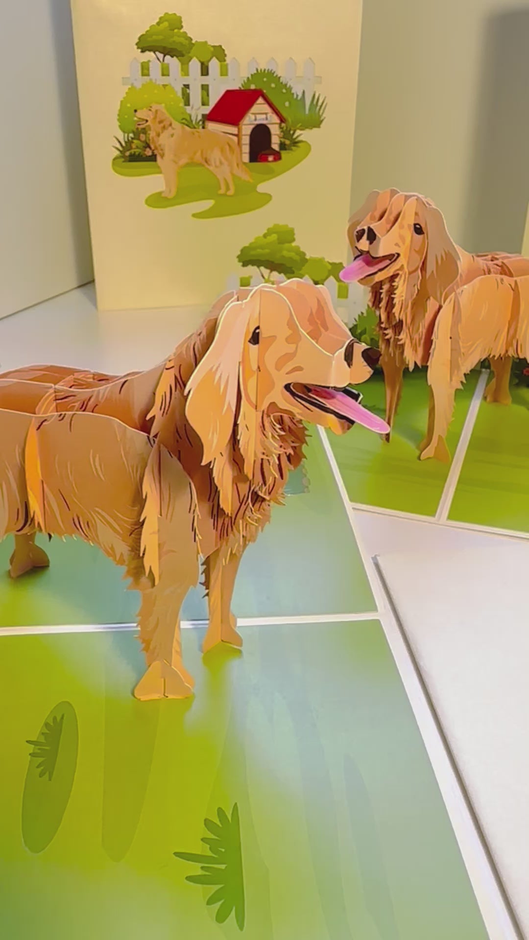Golden Retriever Scottish Dog - Perfect for Dog Lovers Origami Pop Cards 3D Pop Up Greeting Card Happy Birthday Thank You Handmade Gift Thinking of You Blank Card for Any Occasion Happy Mother's Day Happy Father's Celebrate the Beauty of Animals