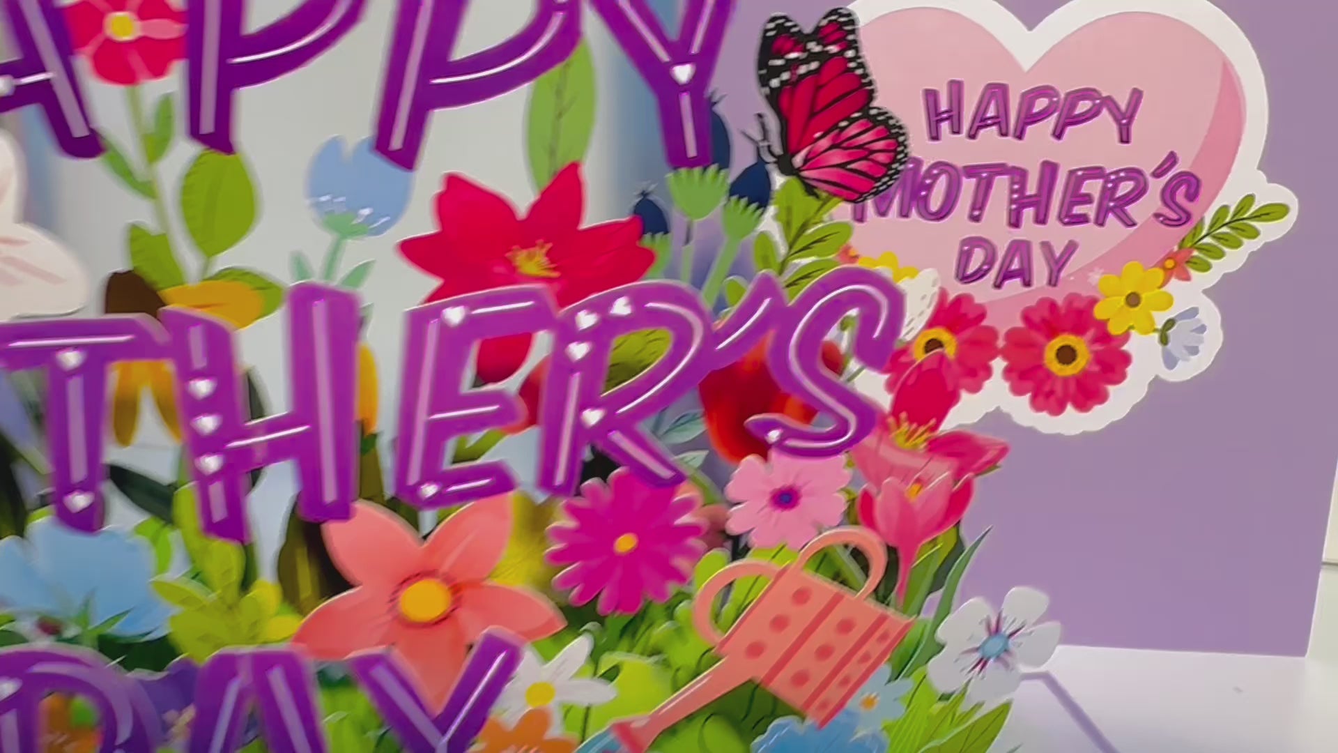 Happy Mother's Day - Purple Daisy Spring Garden Origami Pop Cards 3D Pop Up Greeting Card Handmade Gift for Mum Floral Blank Card Australian Made Thank You Thinking of You Mother's Day Paper Art Gift Australian Flowers Celebrate Special Mum