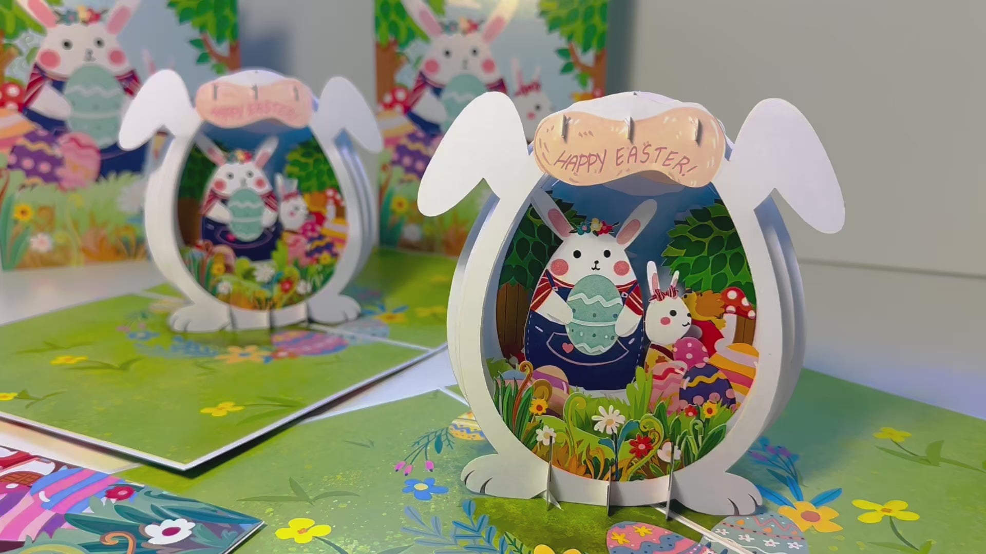 Happy Easter Bunny Egg House Origami Pop Cards 3D Pop Up Greeting Card Happy Easter Thank You Handmade Best Wishes Blank Card Gift Happy Holidays Celebrate the Special Day Moment with Family and Friends Decoration Colorful Blessing Cosy Funny Gifts