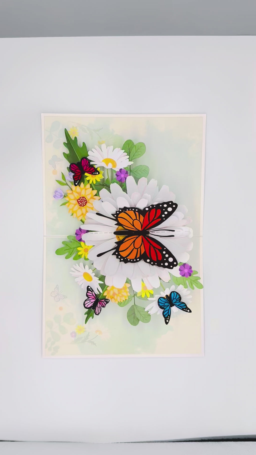 Butterflies Attracting Daisy Flowers Origami Pop Cards 3D Pop Up Greeting Card Happy Birthday Thank You Handmade Gift Thinking of You Blank Card for Any Occasion Happy Mother's Day Happy Father's Australiana Celebrate the Beauty of Flower (Copy)