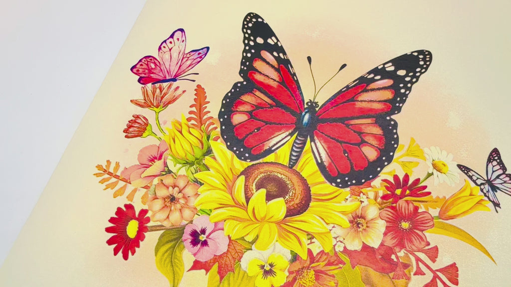 Autumn Sunflower Garden with Butterflies Origami Pop Cards 3D Pop Up Greeting Card Happy Birthday Thank You Handmade Gift Thinking of You Blank Card for Any Occasion Happy Mother's Day Happy Father's Celebrate the Beauty of Flower and Butterflies