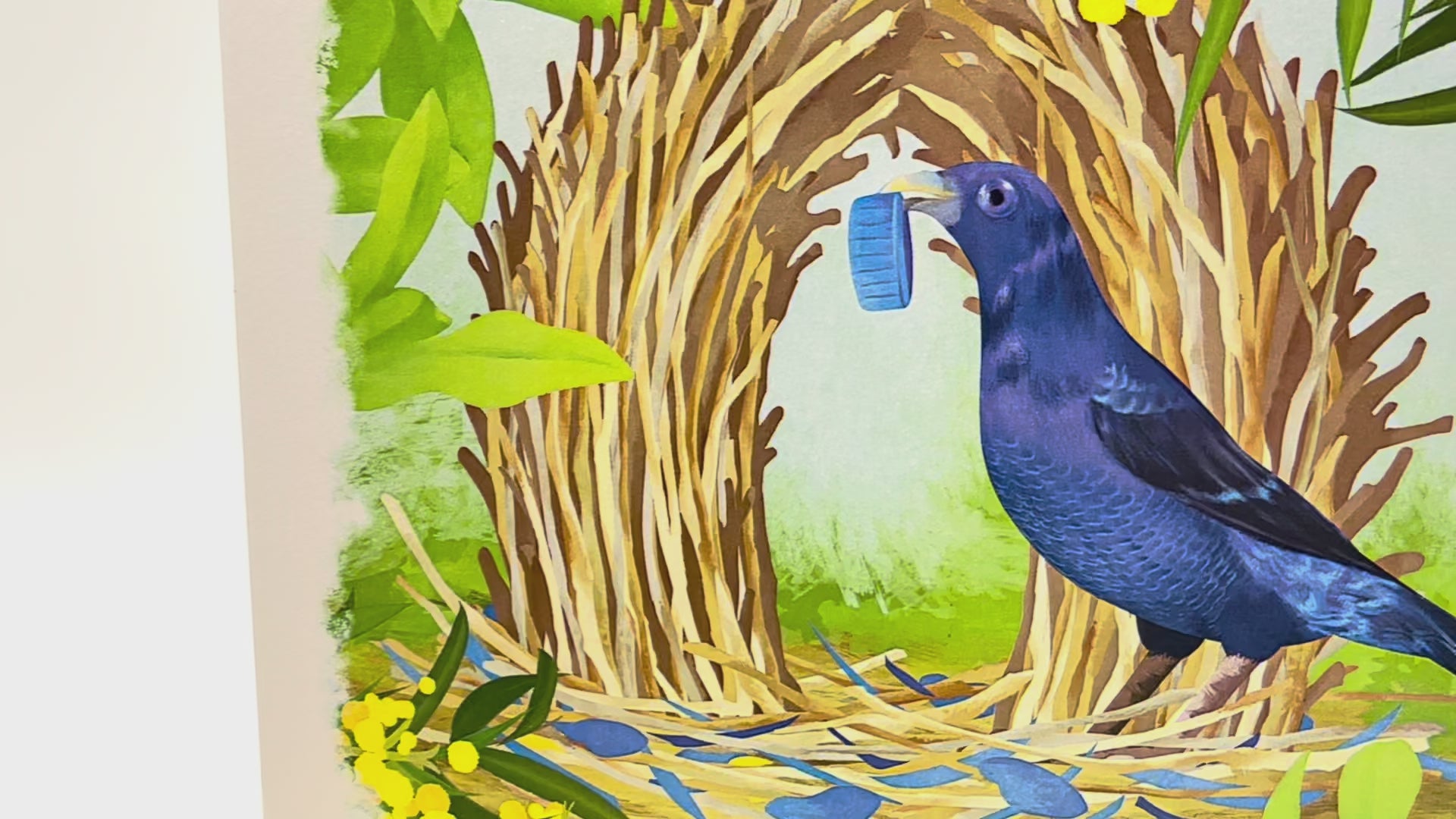 Satin Bowerbird - Australia's Unique Wildlife Origami Pop Cards 3D Pop Up Greeting Card Celebrate Happy Birthday Thank You Handmade Best Wishes Gift Thinking of You Blank Card for Any Occasion Happy Mother's Day Happy Father's Day Australiana Nature