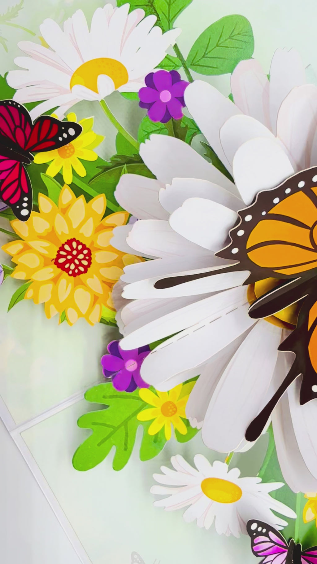 Butterflies Attracting Daisy Flowers Origami Pop Cards 3D Pop Up Greeting Card Happy Birthday Thank You Handmade Gift Thinking of You Blank Card for Any Occasion Happy Mother's Day Happy Father's Australiana Celebrate the Beauty of Flower (Copy)