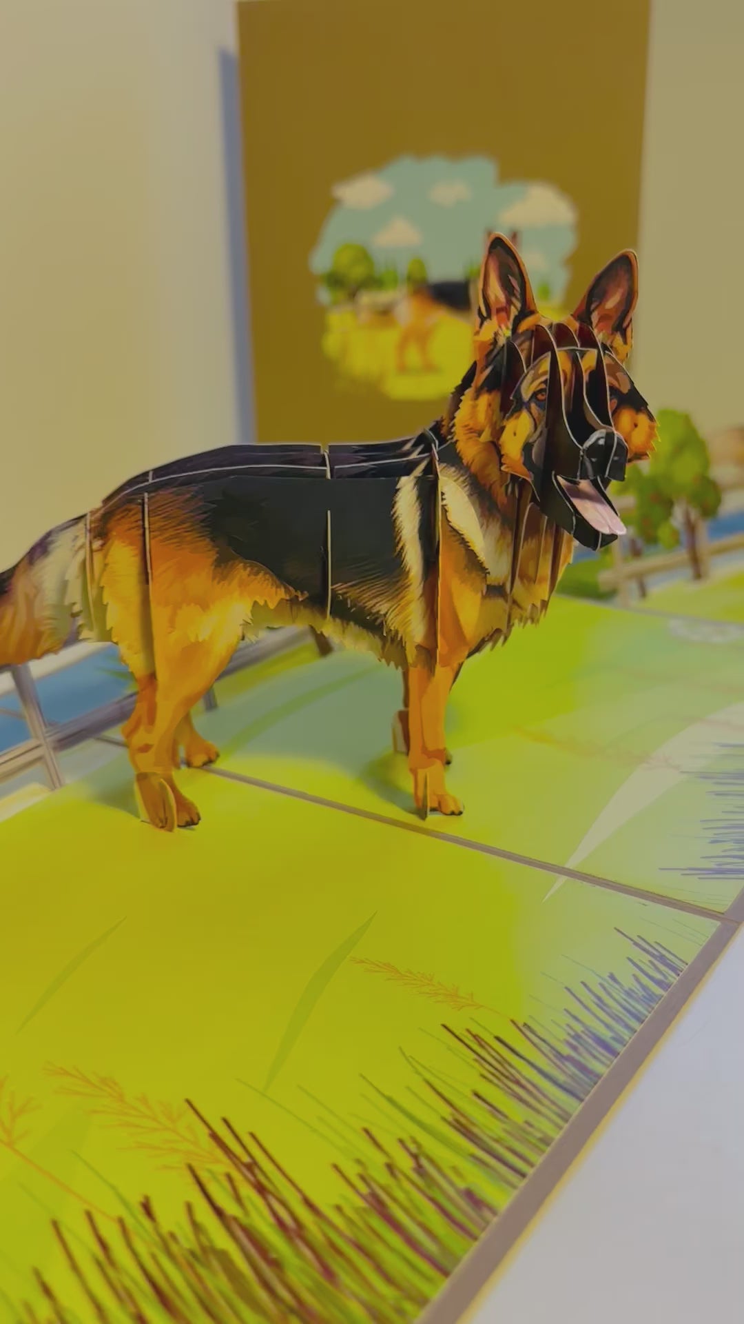 German Shepherd Dog - Perfect for Dog Lovers Origami Pop Cards 3D Pop Up Greeting Card Happy Birthday Thank You Handmade Gift Thinking of You Blank Card for Any Occasion Happy Mother's Day Happy Father's Australiana Celebrate the Beauty of Animals