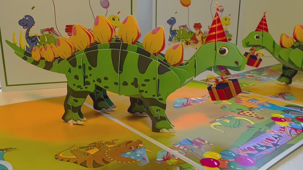 Happy Birthday Dinosaur Party Origami Pop Cards 3D Pop Up Greeting Card Thank You Handmade Gift Thinking of You Happy Birthday Occasion Australiana Celebrate the Beauty and Happiness During Special Day Best Wishes Gift Perfect for Boy