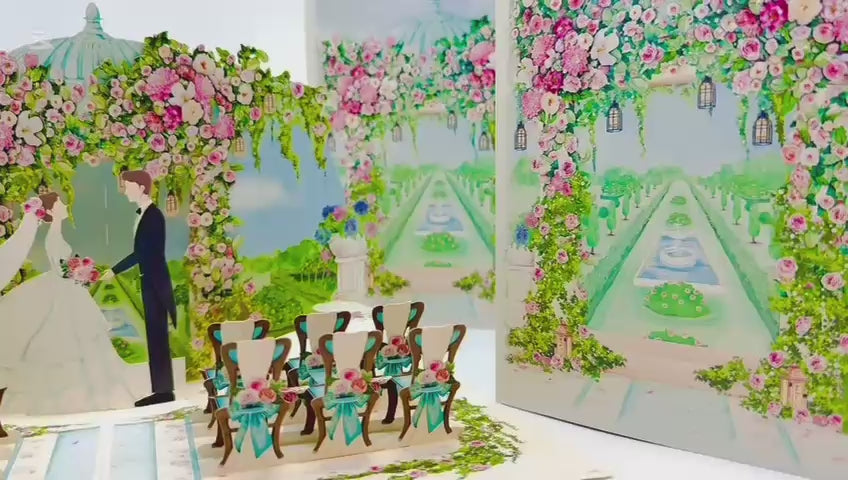 Country Wedding with Bride & Groom 3D POP UP GREETING CARD - Created by Origami Pop Cards – 3D Pop Up Greeting Cards, Australian Design & Handmade, 3D Pop Up Magical Paper Cards, Handmade Pop Up Cards Celebrate Love Anniversary Heart Fell and Romantic