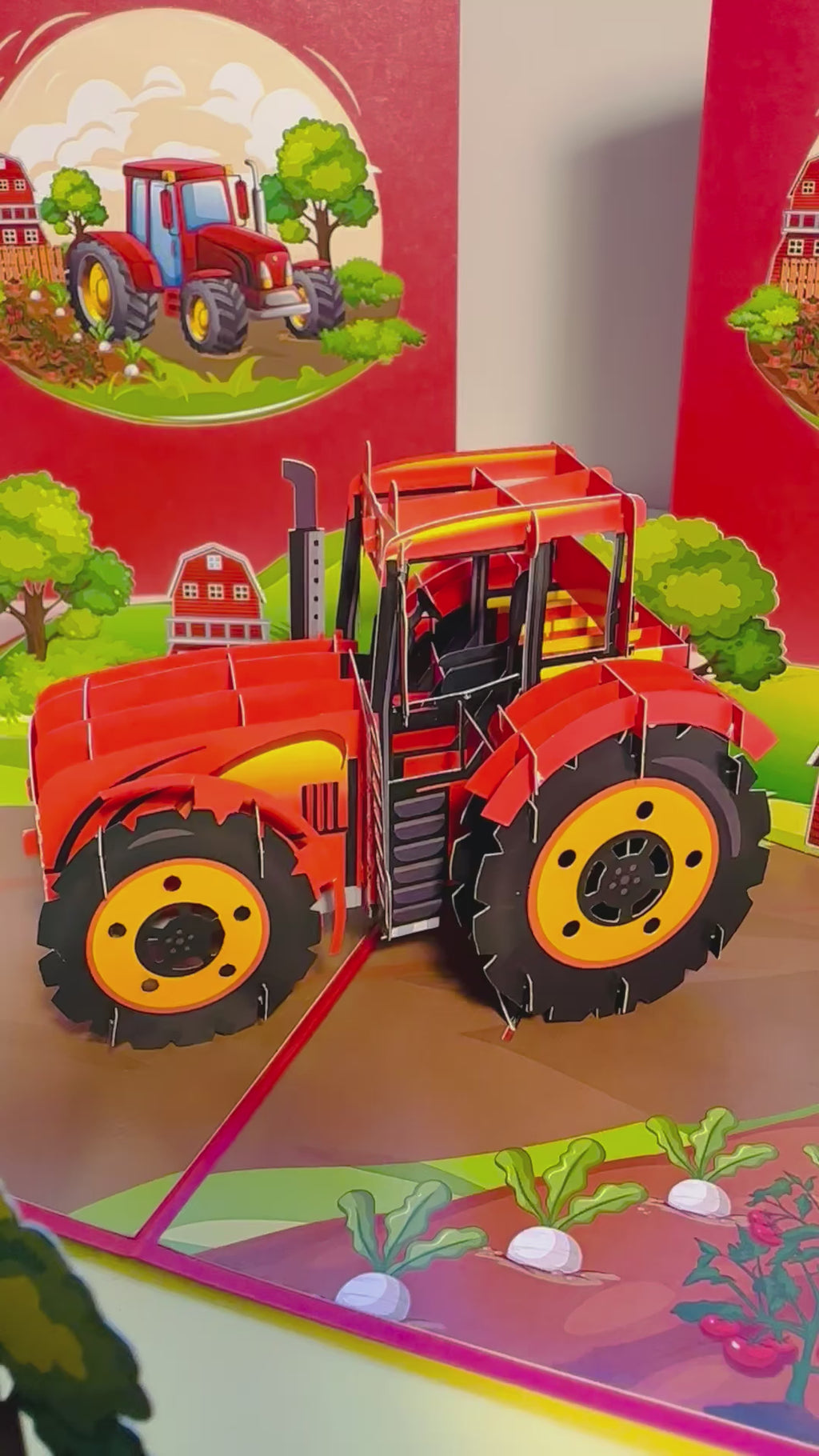 Farm Tractor - Perfect for Young Farmers or Kids Origami Pop Cards 3D Pop Up Greeting Card Celebrate Happy Birthday Thank You Handmade Best Wishes Gift Thinking of You Blank Card for Any Occasion Happy Mother's Day Happy Father's Day Australiana