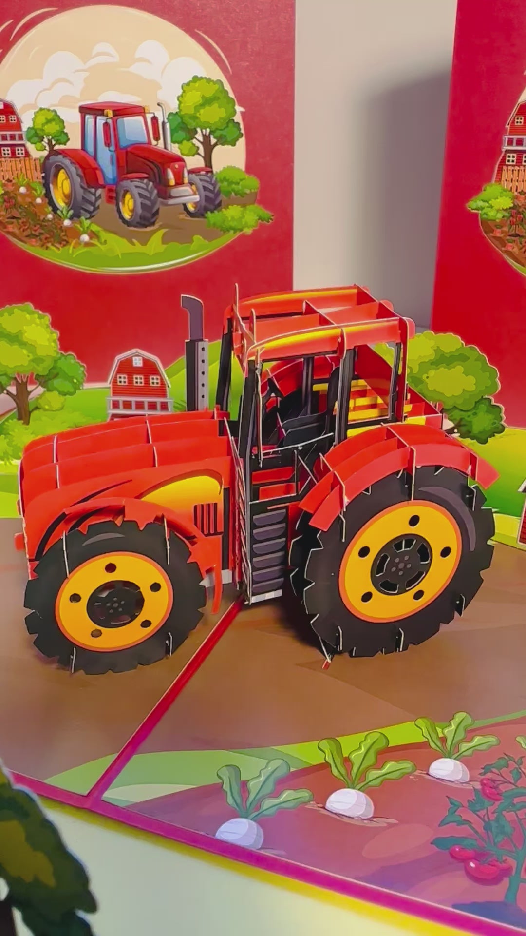 Farm Tractor - Perfect for Young Farmers or Kids Origami Pop Cards 3D Pop Up Greeting Card Celebrate Happy Birthday Thank You Handmade Best Wishes Gift Thinking of You Blank Card for Any Occasion Happy Mother's Day Happy Father's Day Australiana