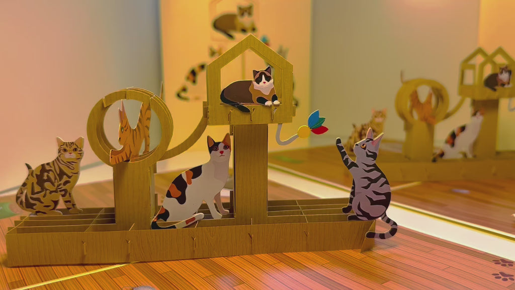 Wooden Cat Tree ~ Perfect Gifts for Crazy Cat Lovers Origami Pop Cards 3D Pop Up Greeting Card Best Wishes Happy Birthday Gift Thank You Handmade Best Wishes Blank Card for Any Occasion Happy Mother's Day Happy Father's Day Celebration