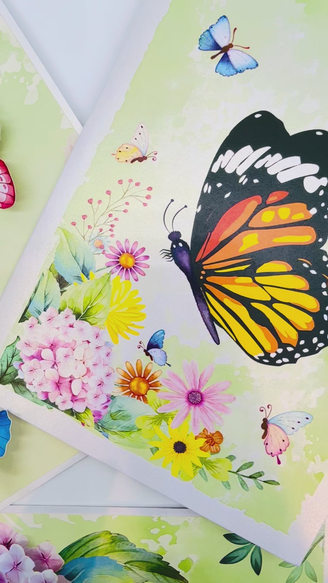Butterflies Attracting Hydrangea Flowers Origami Pop Cards 3D Pop Up Greeting Card Happy Birthday Thank You Handmade Gift Thinking of You Blank Card for Any Occasion Happy Mother's Day Happy Father's Australiana Celebrate the Beauty of Flower