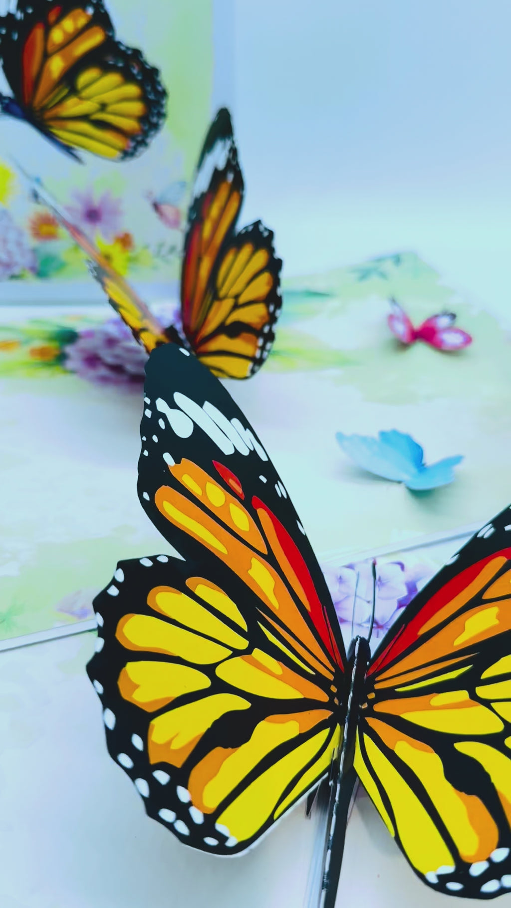 Butterflies Attracting Hydrangea Flowers Origami Pop Cards 3D Pop Up Greeting Card Happy Birthday Thank You Handmade Gift Thinking of You Blank Card for Any Occasion Happy Mother's Day Happy Father's Australiana Celebrate the Beauty of Flower