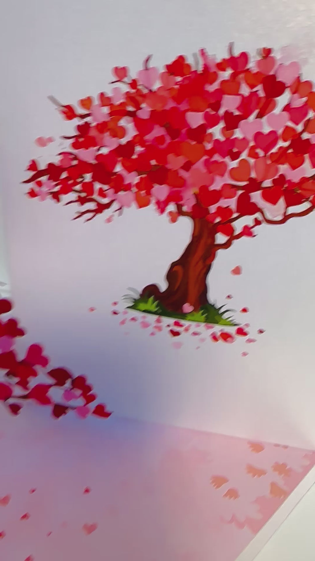 Hot Pink Love Heart Cherry Blossom Tree 3D POP UP GREETING CARD - Created by Origami Pop Cards Australian Design & Handmade 3D Pop Up Magical Paper Cards, Handmade Pop Up Cards Happy Valentine's Day Celebrate Love Heart Fell and Romantic