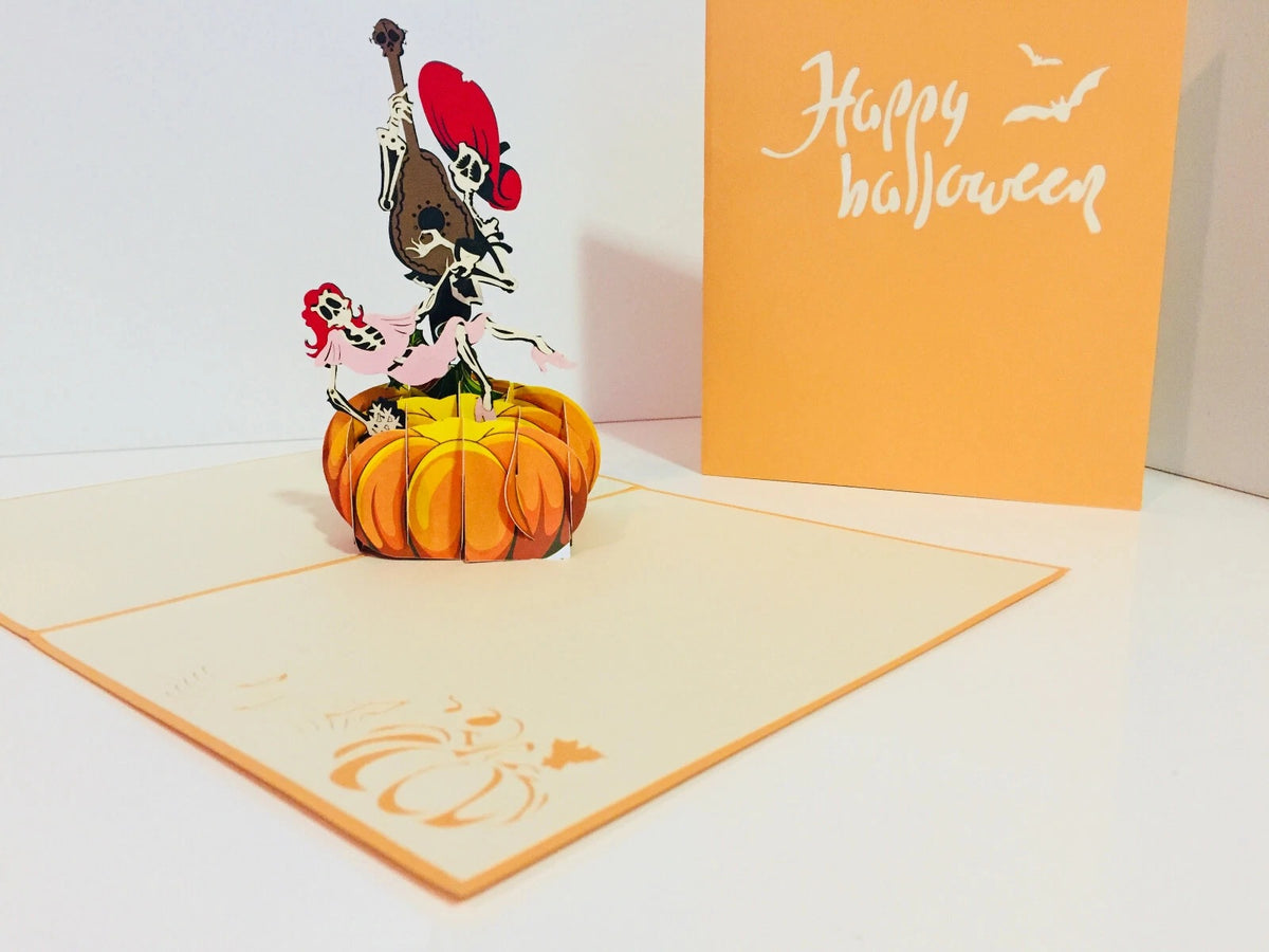 Halloween Giant Pumpkin Origami Pop Cards 3D Pop Up Greeting Card Happy Halloween Thank You Handmade Best Wishes Blank Card Gift Happy Holidays Celebrate the Special Day Fun Party Cheer