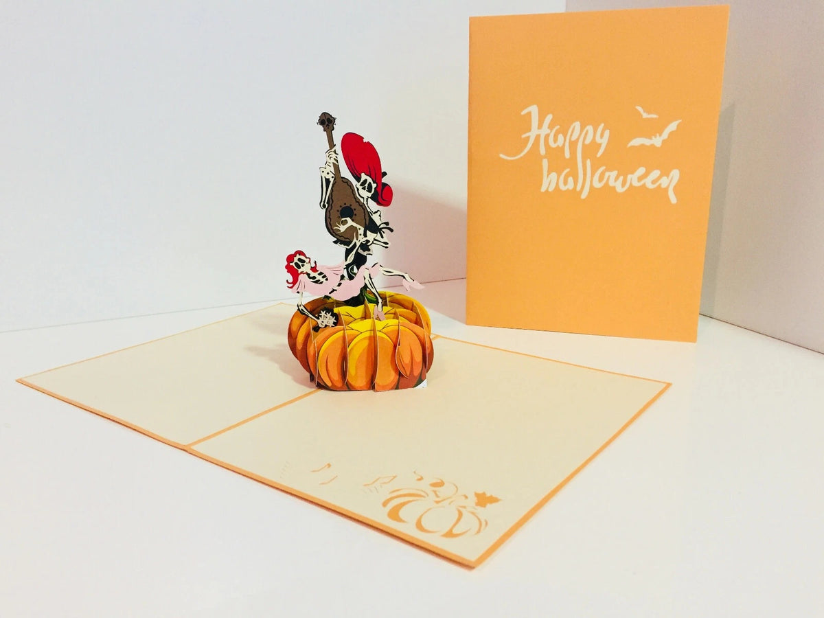 Halloween Giant Pumpkin Origami Pop Cards 3D Pop Up Greeting Card Happy Halloween Thank You Handmade Best Wishes Blank Card Gift Happy Holidays Celebrate the Special Day Fun Party Cheer