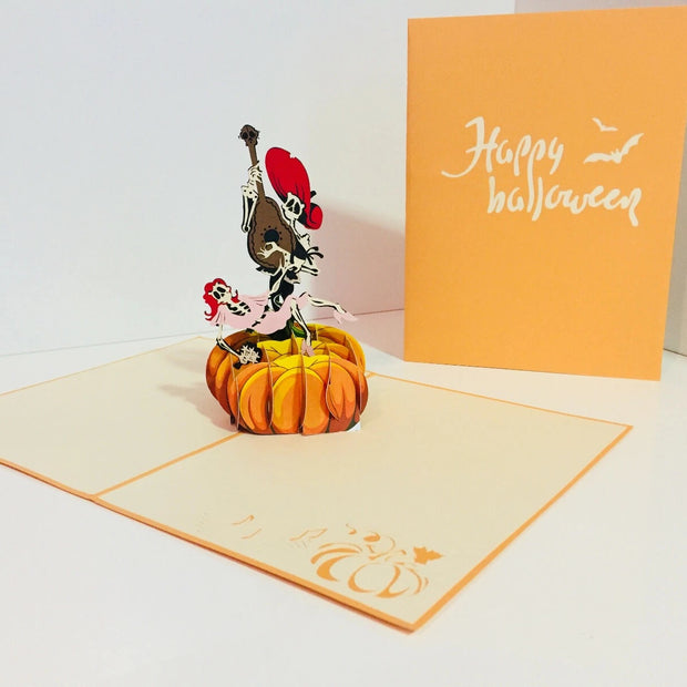 Halloween Giant Pumpkin Origami Pop Cards 3D Pop Up Greeting Card Happy Halloween Thank You Handmade Best Wishes Blank Card Gift Happy Holidays Celebrate the Special Day Fun Party Cheer