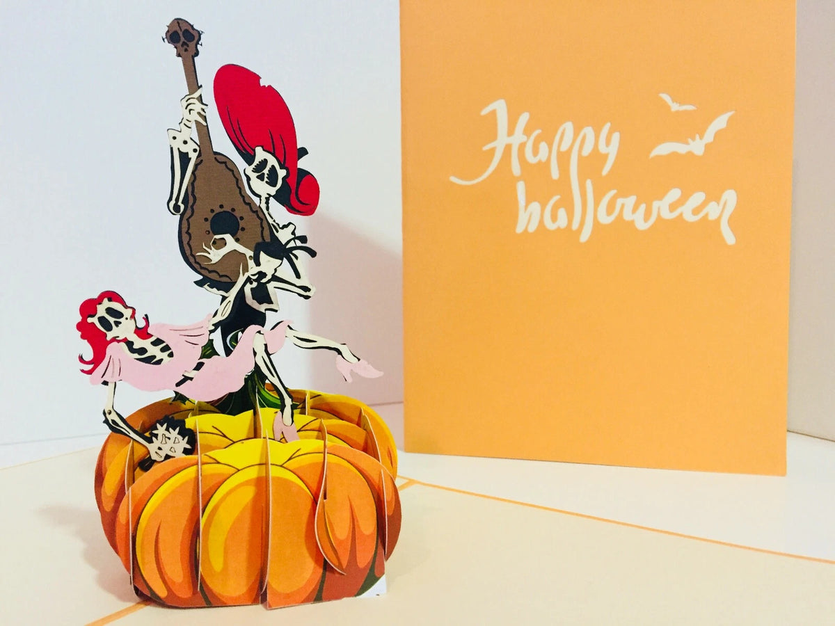 Halloween Giant Pumpkin Origami Pop Cards 3D Pop Up Greeting Card Happy Halloween Thank You Handmade Best Wishes Blank Card Gift Happy Holidays Celebrate the Special Day Fun Party Cheer
