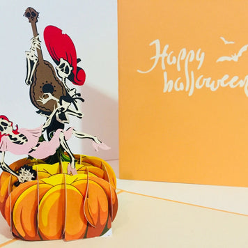 Halloween Giant Pumpkin Origami Pop Cards 3D Pop Up Greeting Card Happy Halloween Thank You Handmade Best Wishes Blank Card Gift Happy Holidays Celebrate the Special Day Fun Party Cheer