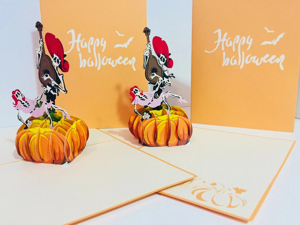 Halloween Giant Pumpkin Origami Pop Cards 3D Pop Up Greeting Card Happy Halloween Thank You Handmade Best Wishes Blank Card Gift Happy Holidays Celebrate the Special Day Fun Party Cheer